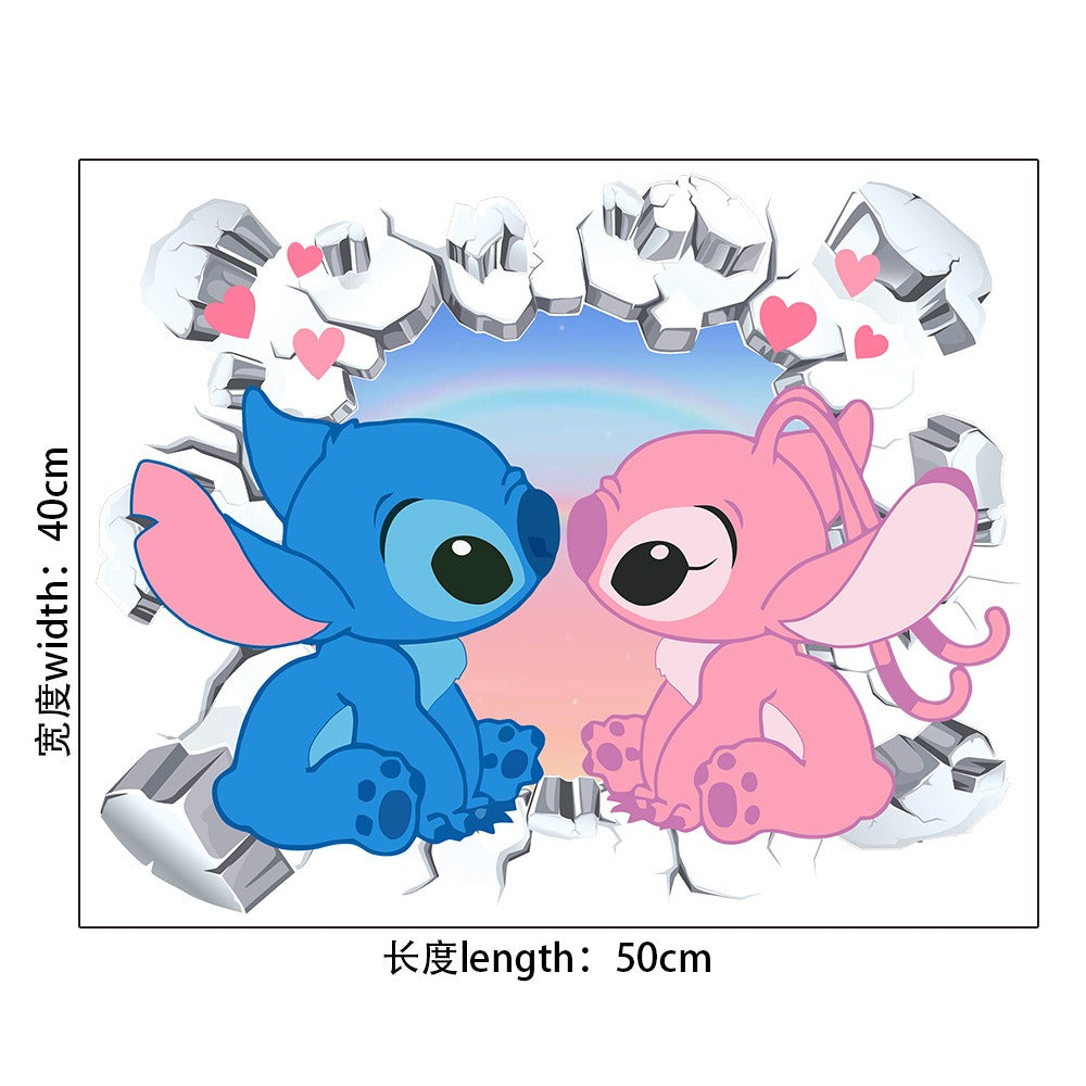 StarCraft Baby Stitch Wall Sticker Self Adhesive Picture Back Adhesive Cartoon Sticker Bedroom Dormitory Bedhead Wall Wallpaper - Korvel