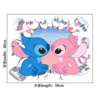 StarCraft Baby Stitch Wall Sticker Self Adhesive Picture Back Adhesive Cartoon Sticker Bedroom Dormitory Bedhead Wall Wallpaper - Korvel