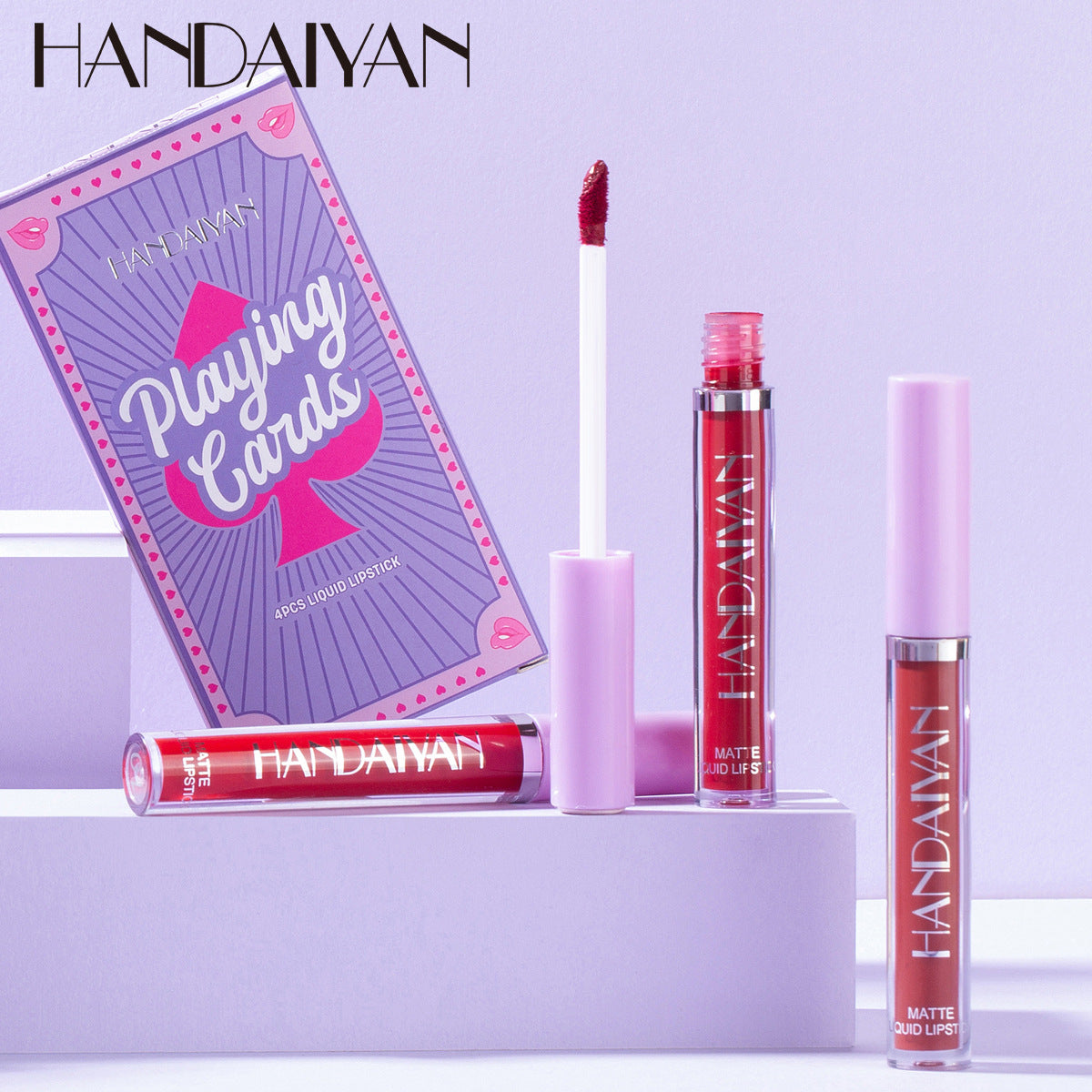 HANDAIYAN Playing Card Lipstick Set - 4 Matte Shades