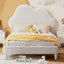 Twin Size Upholstered Cloud-Shape Bed ,Velvet Platform Bed with Headboard,No Box-spring Needed,Beige - Korvel