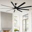 84-Inch Super Large Black Ceiling Fan with Remote Control