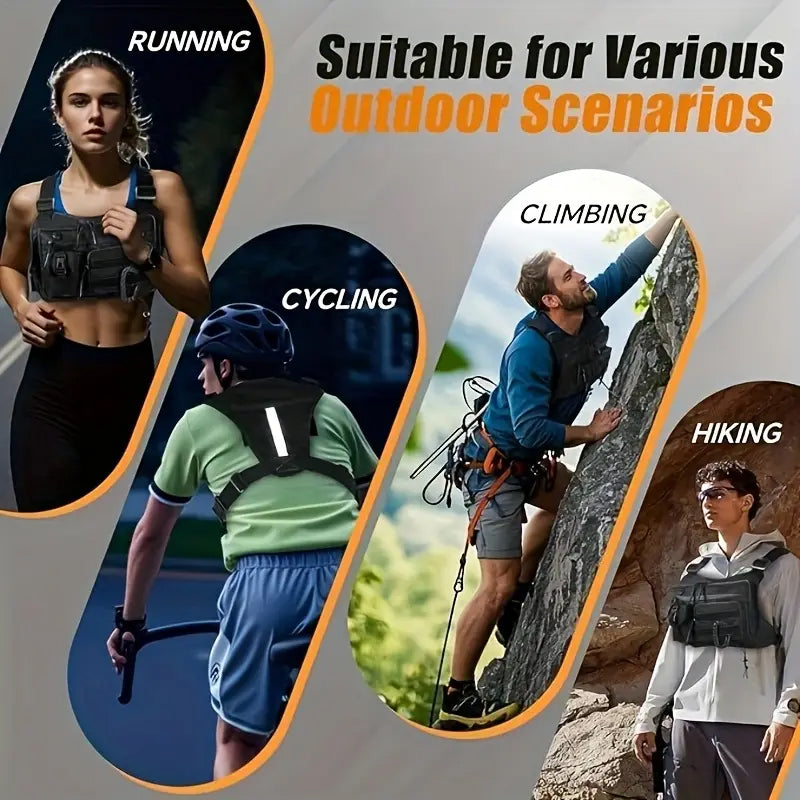 Men's Tactical Chest Bag - EDC Waterproof Anti-Theft Vest for Outdoor Cycling & Running - Korvel