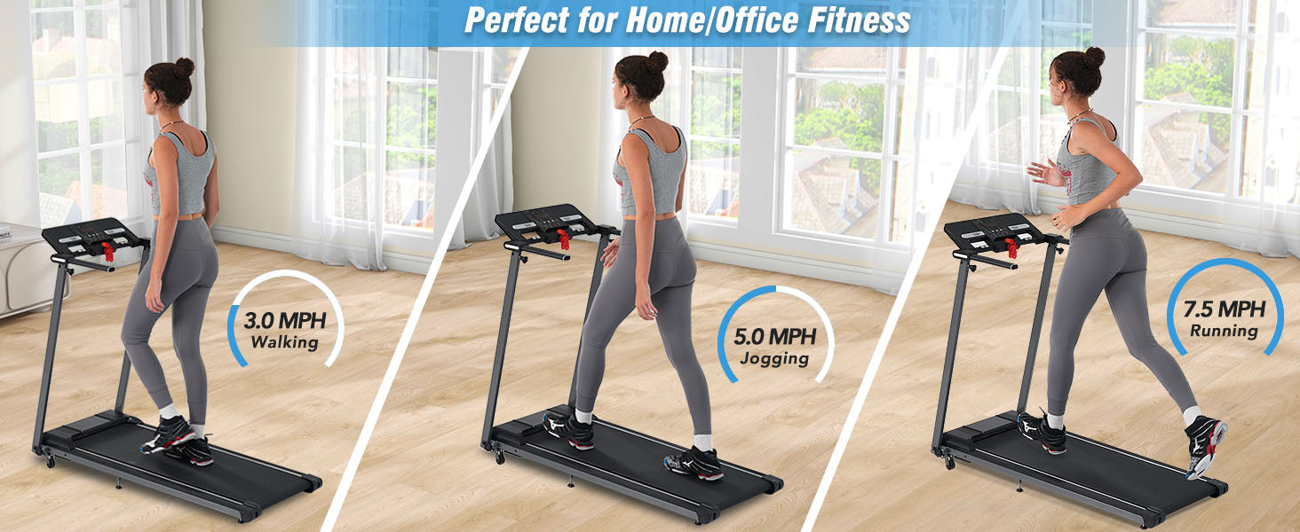 NEW Folding Treadmills Walking Pad Treadmill for Home Office -2.5HP Walking Treadmill With Incline Bluetooth Speaker - Korvel