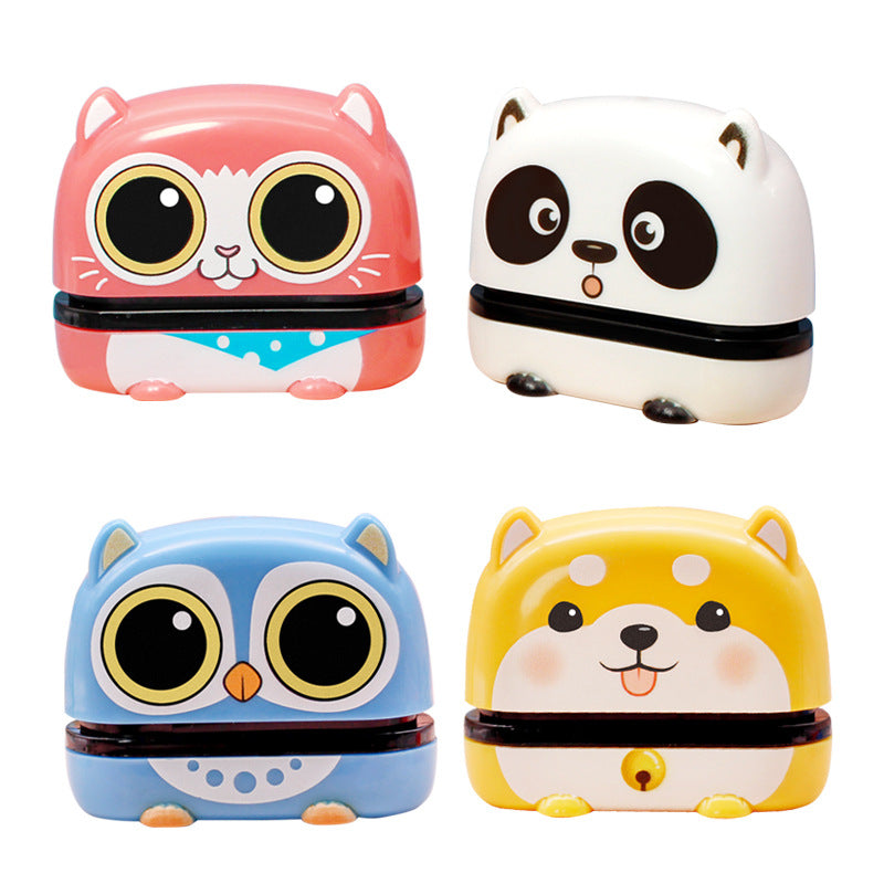 Kindergarten Kids Cartoon Personalized Photosensitive Pet Owl Pastel Name Seal Clothes Flash Foam Self Ink Toy Stamp - Korvel