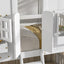 Twin over Twin House Bunk Bed with Roof , Window, Window Box, Door , with Safety Guardrails and Ladder,White - Korvel