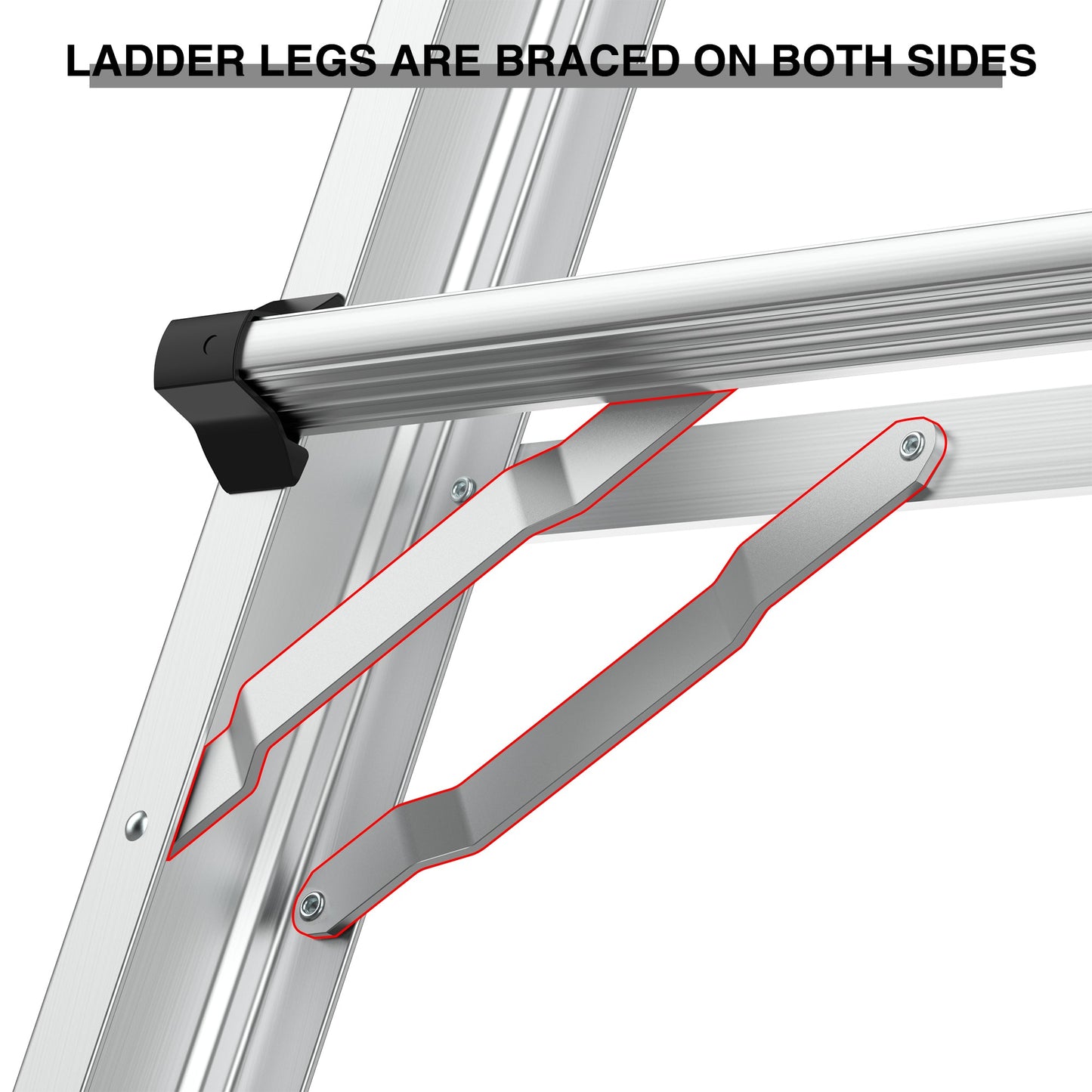 Aluminum Multi-Position Ladder with Wheels - 22 FT, 300 lbs Capacity