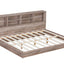 Full Size Daybed Frame with Storage Bookcases Wood Light Oak - Korvel