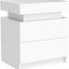 Modern white Nightstand With 2 Storage Drawers,Led Lights, End Table For Bedroom Furniture - Korvel