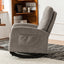 Accent Rocking Chair with Footrest High Back Rubber Wood Rocking Legs Bedroom Living Space - Korvel
