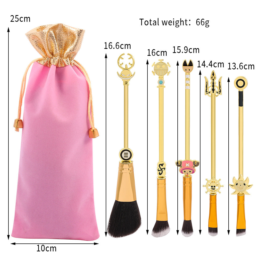 One Piece Anime Surrounding Luffy Chopper Skull Cool Loose Powder Brush Eye Shadow Brush Makeup Brush Tool Set - Korvel