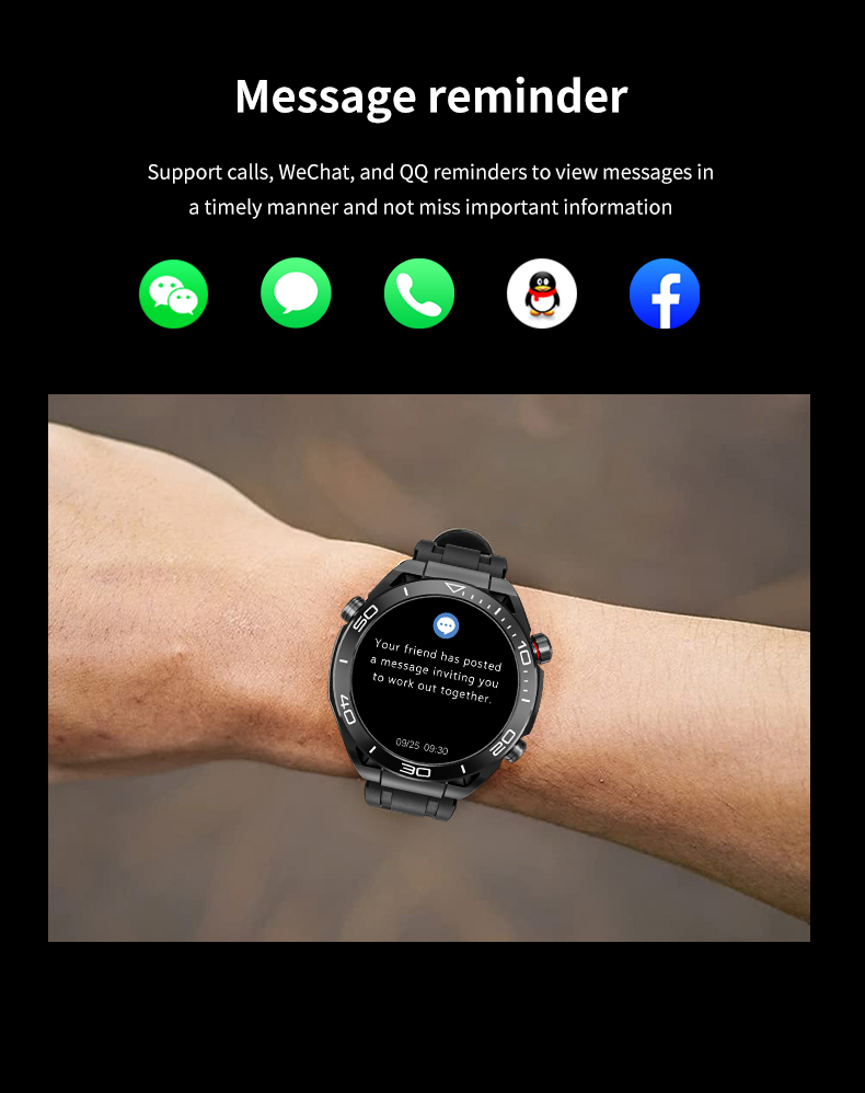 GS ultimate full touch screen smartwatch sports running Bluetooth call bracelet - Korvel