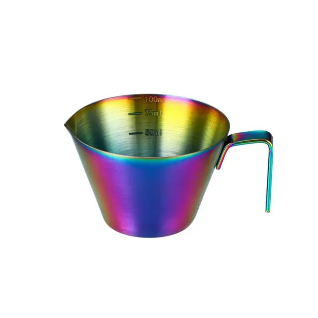 304 Stainless Steel Espresso Measuring Cup Small 100ml Espresso Shot Cup Dishwasher Safe V-Shaped Mouth - Korvel