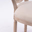 French Style Solid Wood Frame Antique Painting Linen Fabric Rattan Back Dining Chair Set of 2 Cream - Korvel
