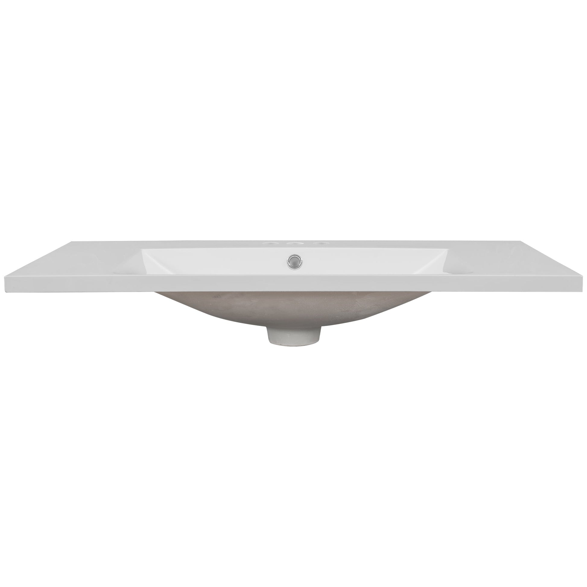 36" Single Bathroom Vanity Top with White Basin  3-Faucet Holes Ceramic  White - Korvel
