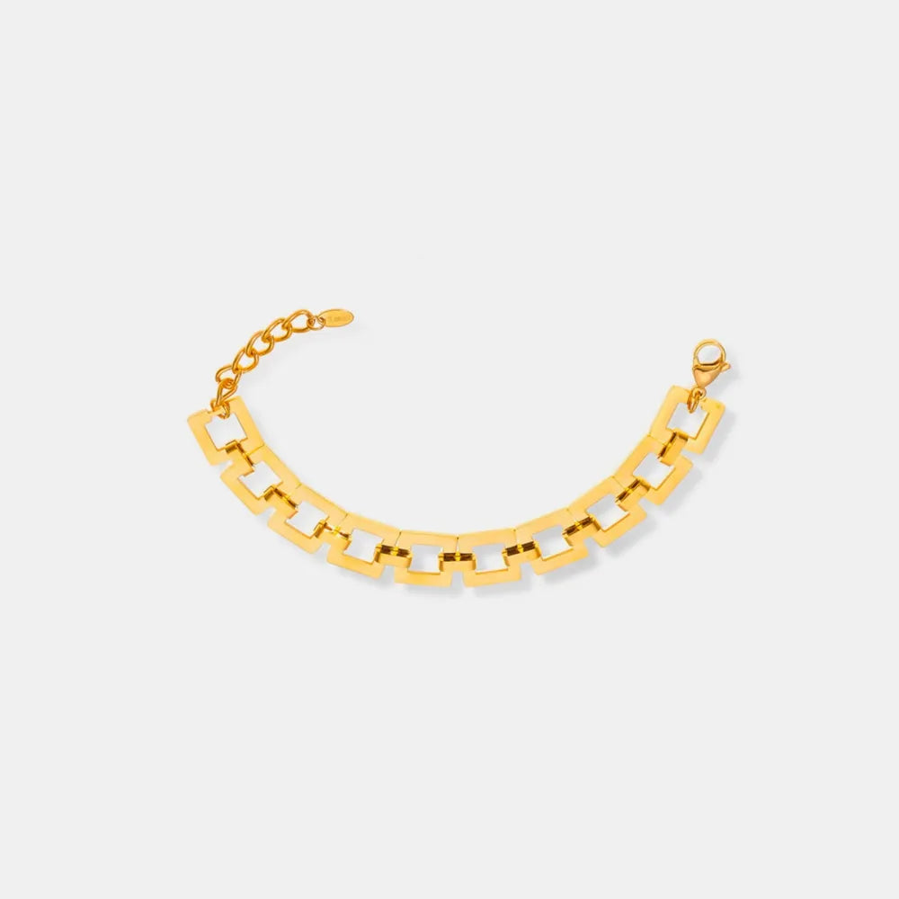 Bracelet en chaîne carrée creuse en acier titane
