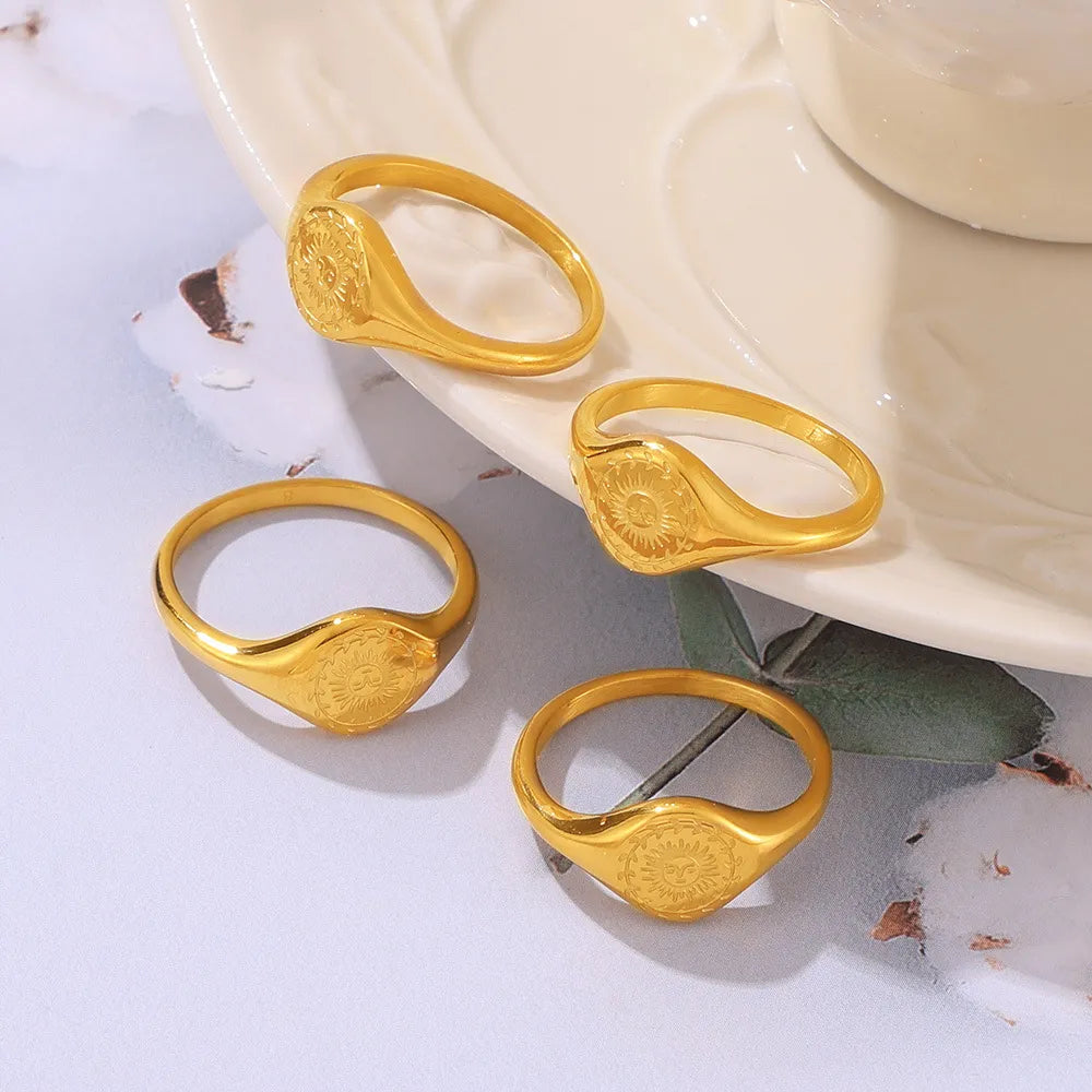 18K Gold-Plated Sun Ring - Korvel