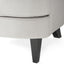 Modern light grey fabric club chair and Ottoman set, stylish cushioned armchair, paired with Ottoman style - Korvel