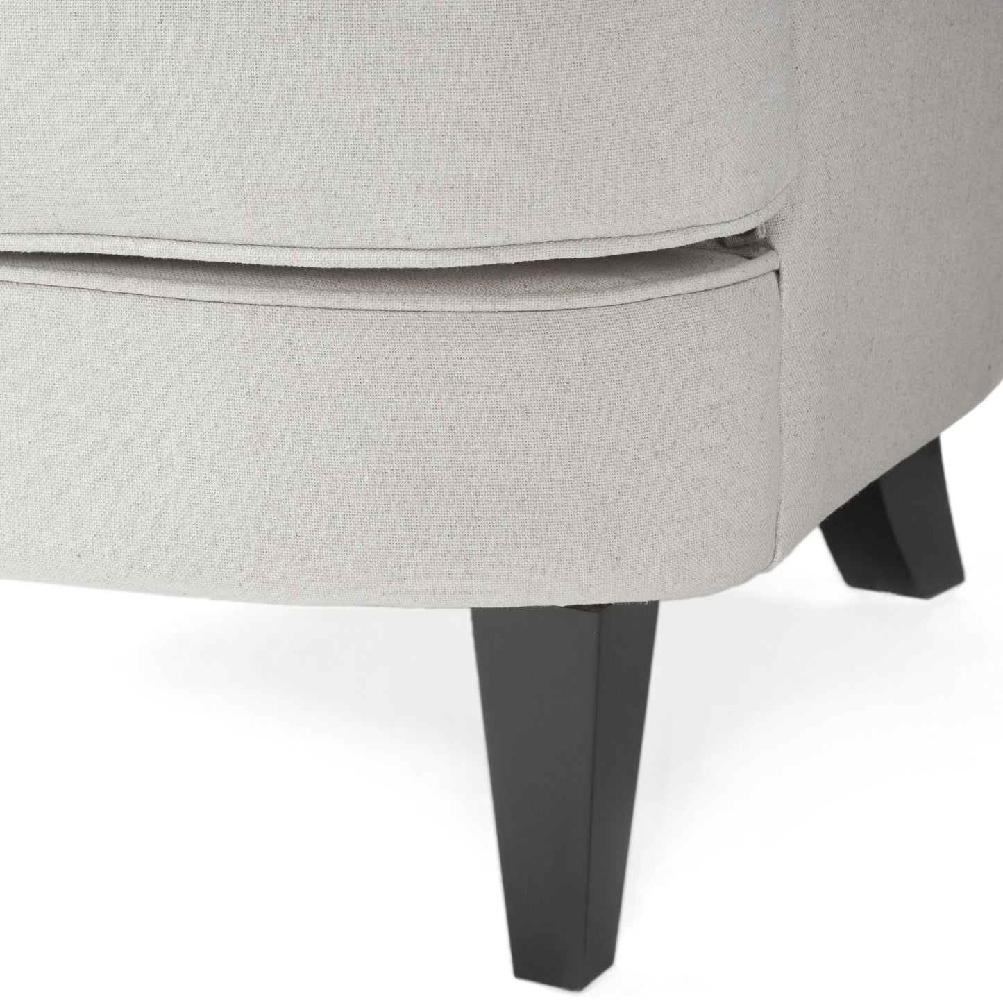Modern light grey fabric club chair and Ottoman set, stylish cushioned armchair, paired with Ottoman style - Korvel