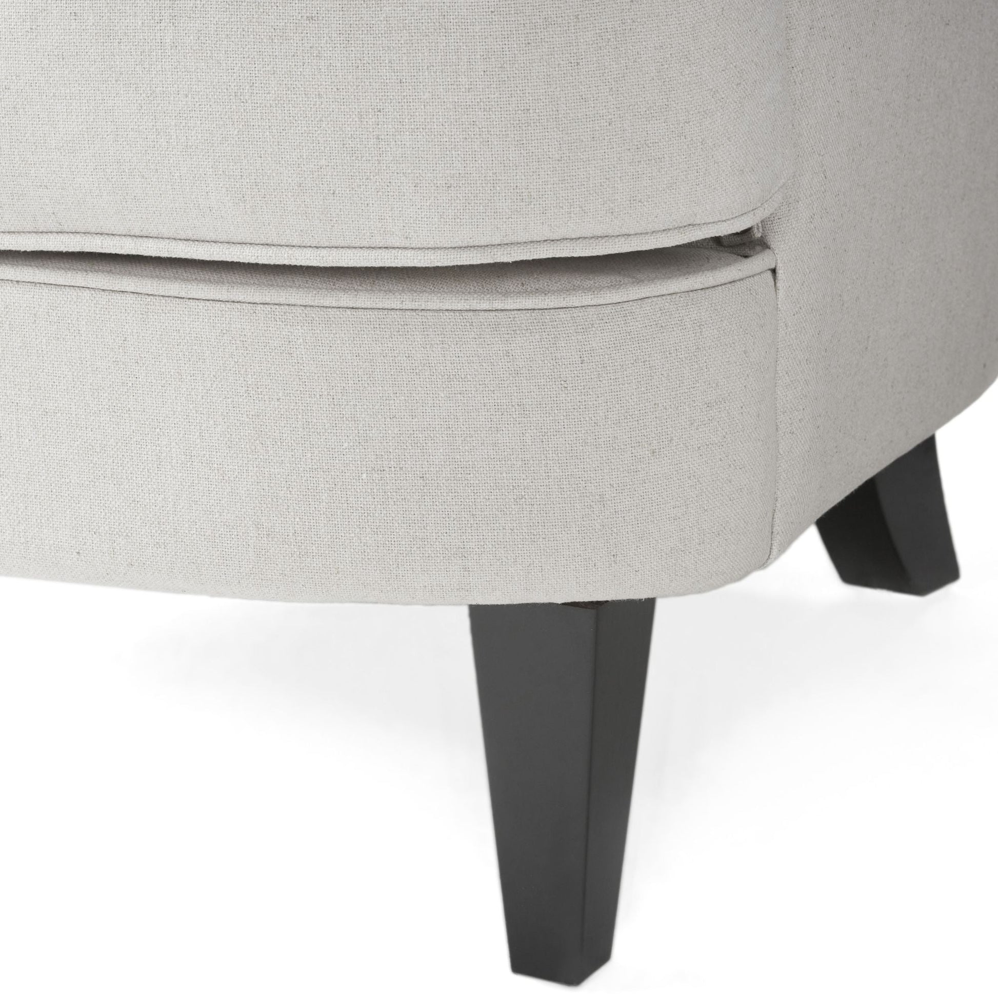 Modern light grey fabric club chair and Ottoman set, stylish cushioned armchair, paired with Ottoman style - Korvel