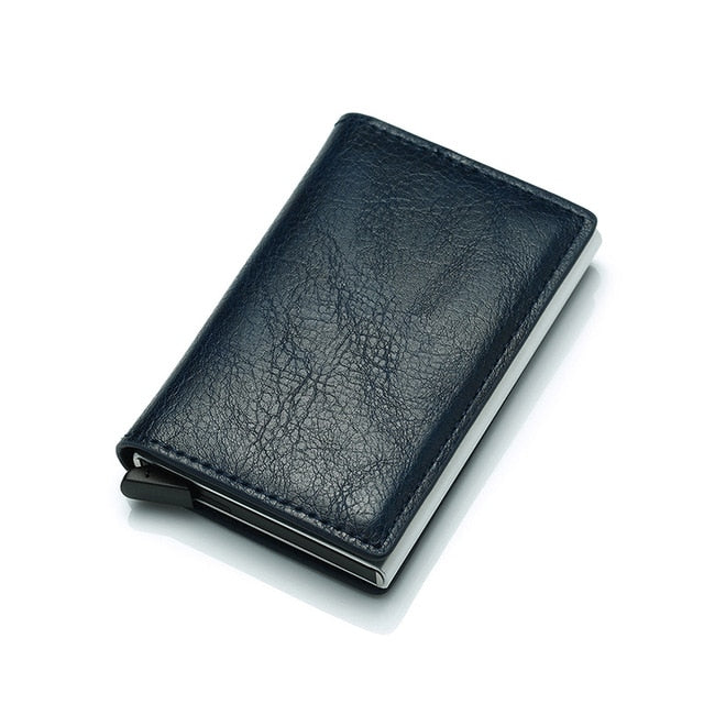 DIENQI Top Quality Wallet Men Money Bag Mini Purse Male Vintage Automatical Aluminium Rfid Card Holder Wallet Small Smart Wallet - Korvel