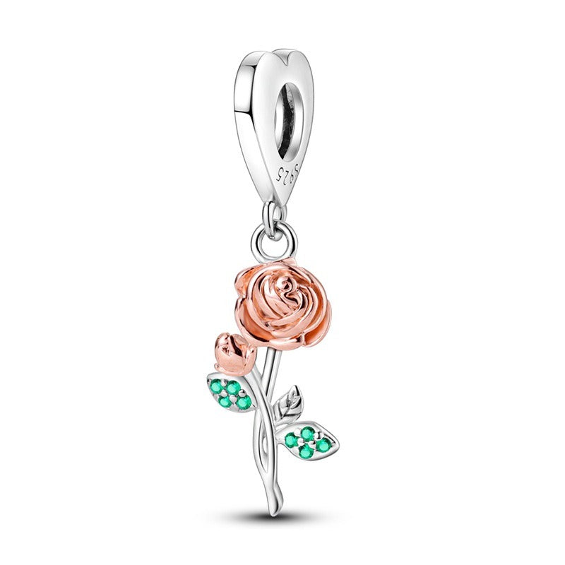 Bracelet Pendentif Perlé Fleurs Élégant
