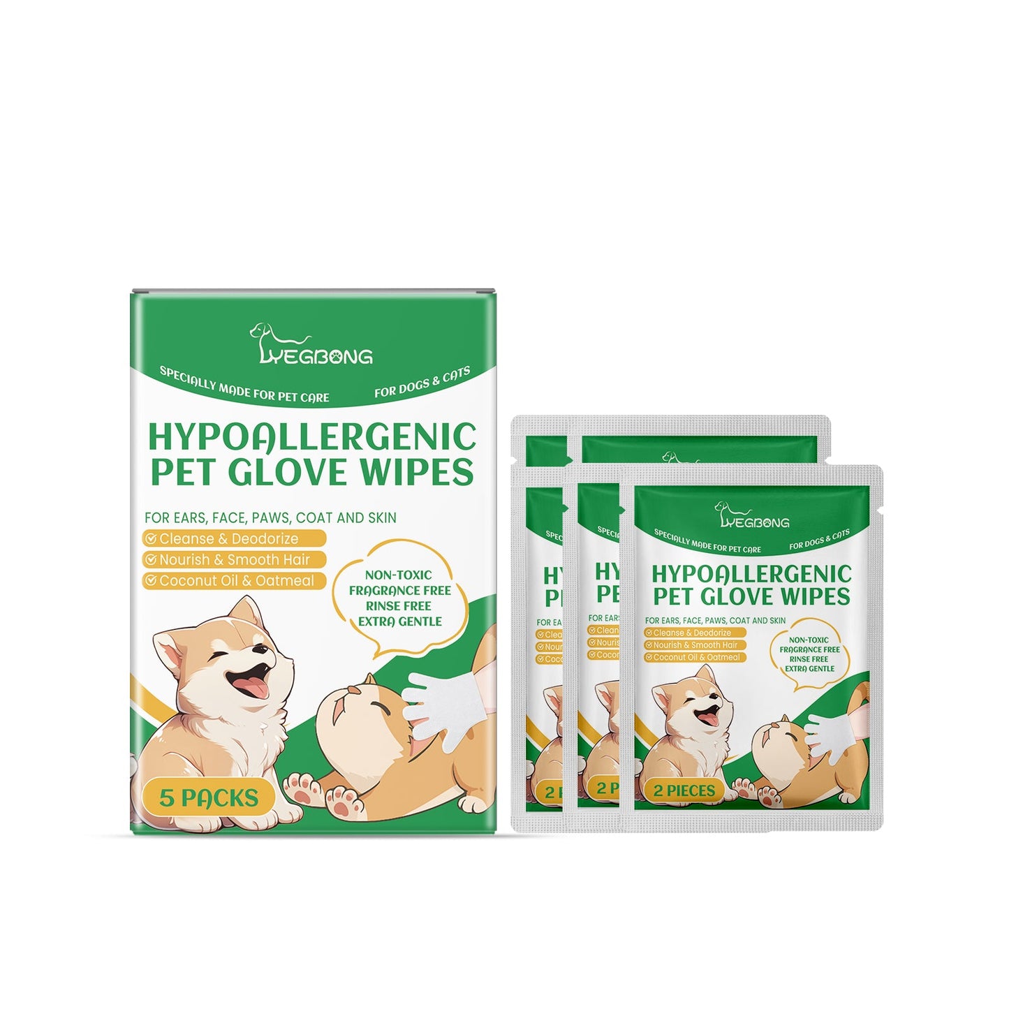 Gants de nettoyage doux pour animaux de compagnie pour chiens et chats
