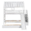 Twin over Twin House Bunk Bed with Trundle and Slide Storage Staircase Roof and Window Design  White - Korvel