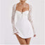 Elegant Women's Lace Corset Long Sleeve Dress