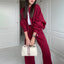 Conjunto de Suéter y Pantalones de Color Sólido con Cremallera BASIC para Mujeres