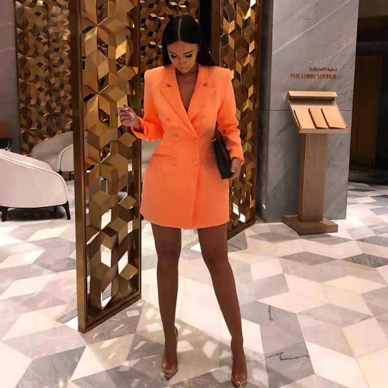 Vestido Blazer Sim de Manga Larga