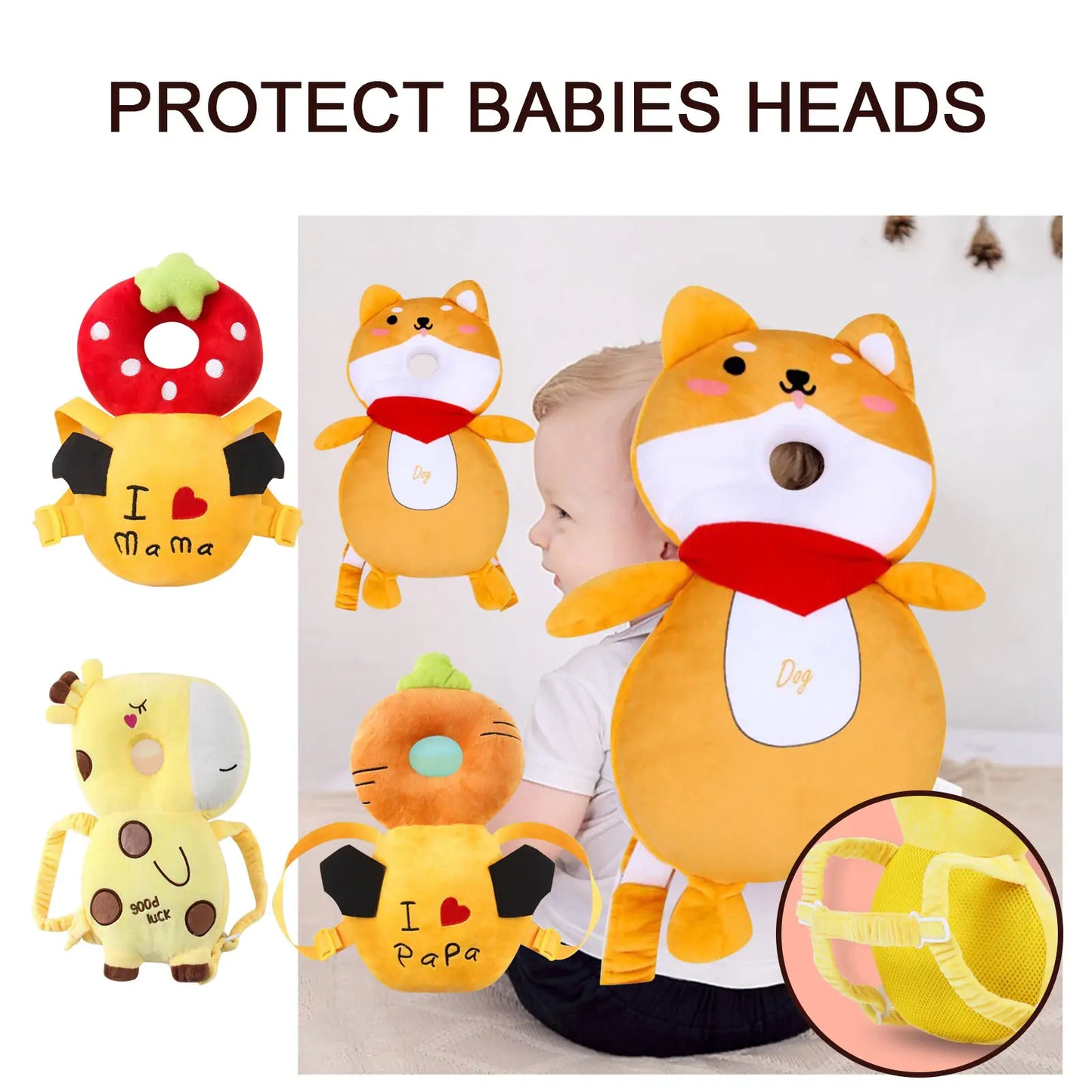 Almohada Protectora para la Cabeza del Bebé para Seguridad y Comodidad
