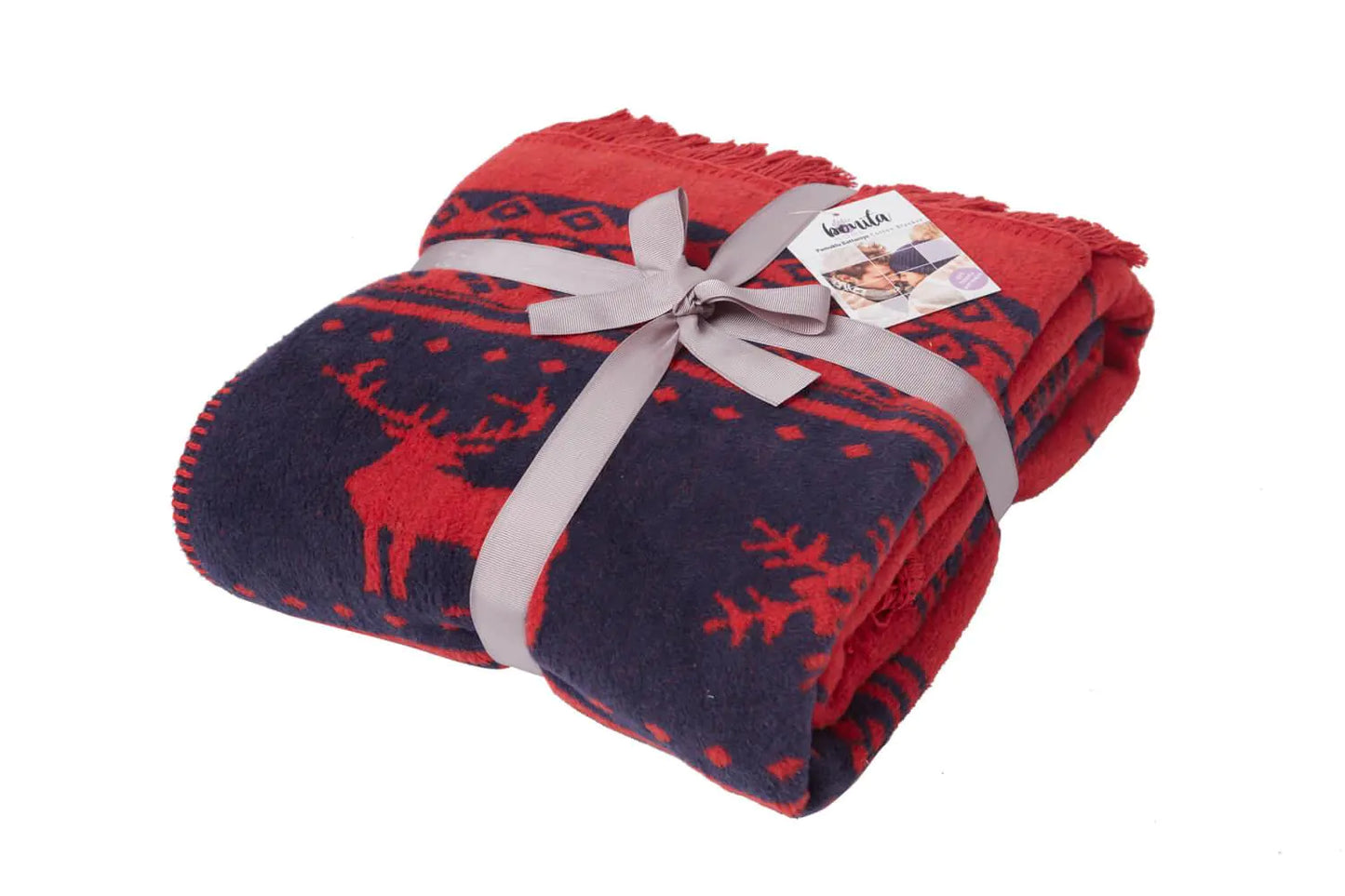 Couverture TV en coton Dolce Bonita Home - Motif cerf, rouge