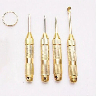 1Set Portable 4in1 Multi Tool Set Cross Screwdrivers Ear Pick Ear Cleaners Keychain Health Care Tools - Korvel