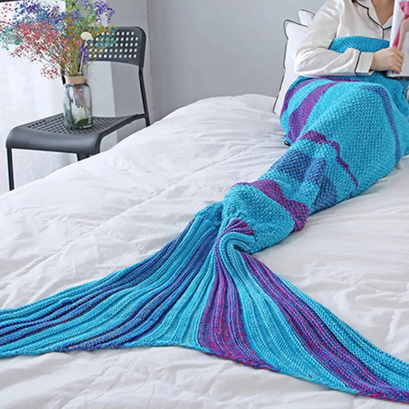Striped Mermaid Blanket for Cozy Living Spaces