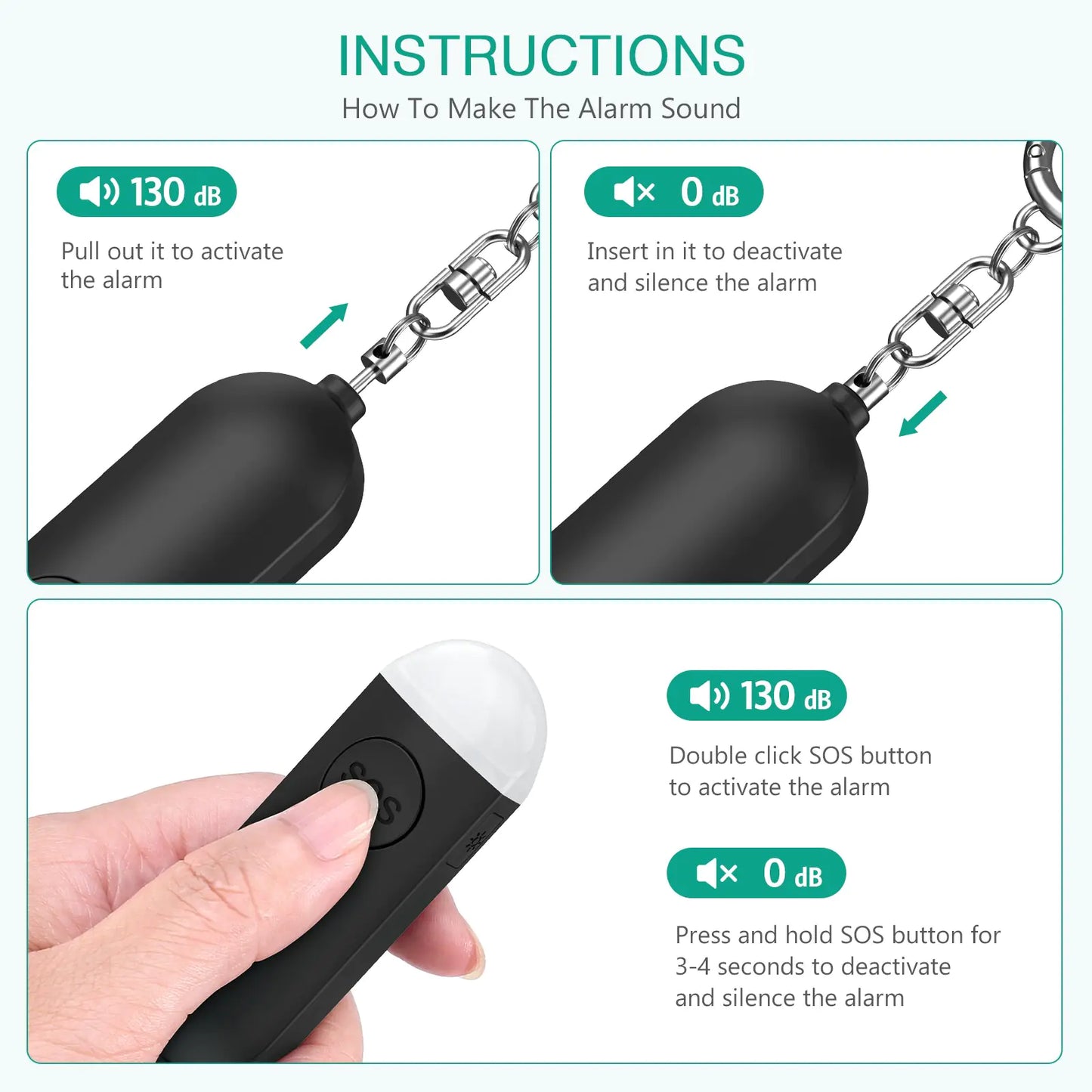 Women's Emergency Alarm Keychain for Personal Safety
