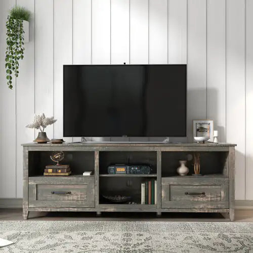 Meuble TV élégant de 70 pouces avec rangement pour le salon et la chambre