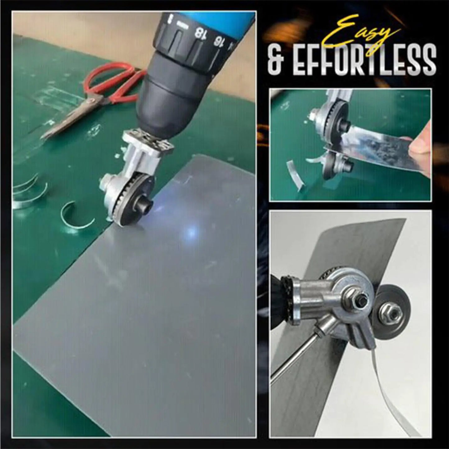 Découpeur de Plaques à Perceuse Électrique pour Découpe Précise des Métaux