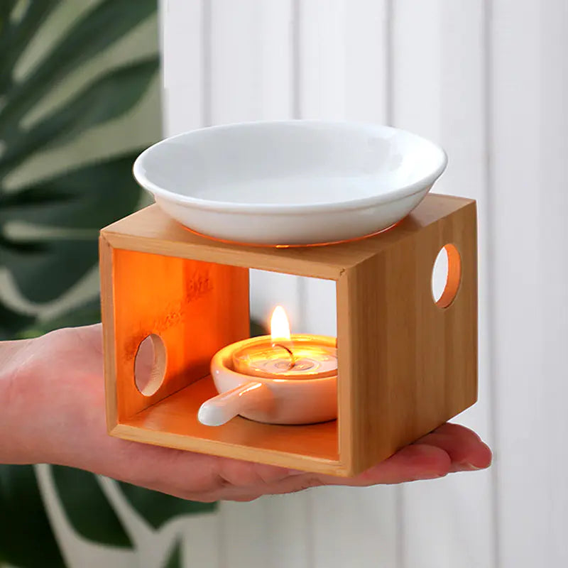 Difusor de Aroma de Bambú y Soporte para Velas