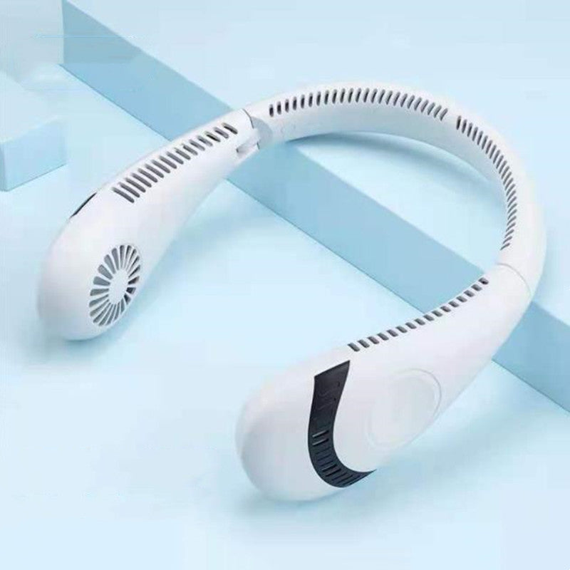 Portable Hanging Neck Fan with LED Light - Rechargeable & Bladeless
