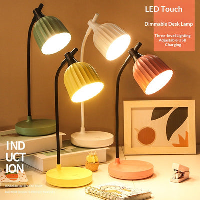 Stylish Touch-Activated LED Desk Lamp with Dimming Features