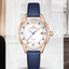 Montre élégante en cuir pour femme avec boîtier en métal