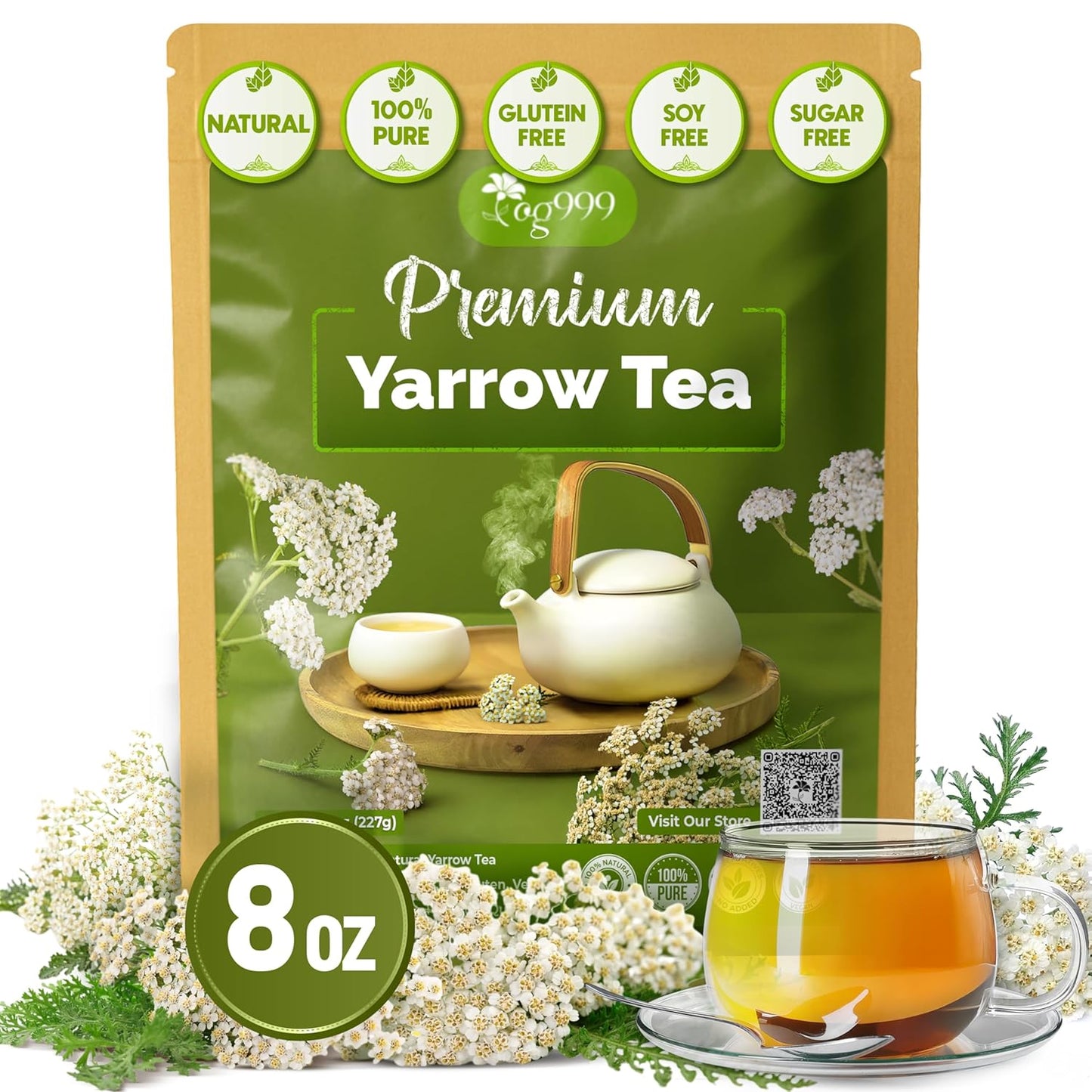 Hojas de Té de Yarrow Premium | Suelto Aromático
