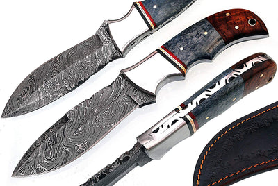 Artisan Crafted Damascus Steel Hunting and Skinning Knife - Korvel