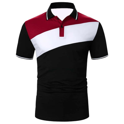 Men's Patchwork Modern Polo Shirt - Casual & Business Wear