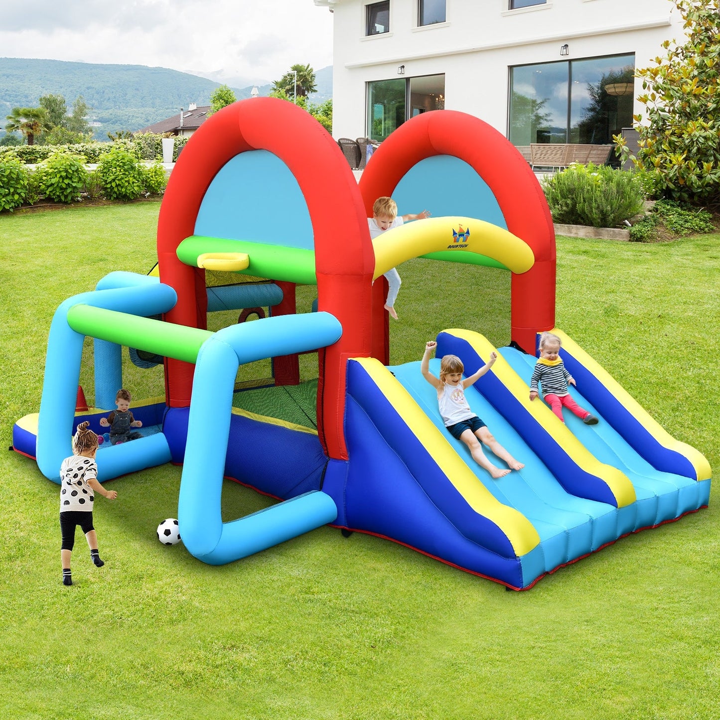 Inflatable Jumping Castle with Dual Slides & Blower