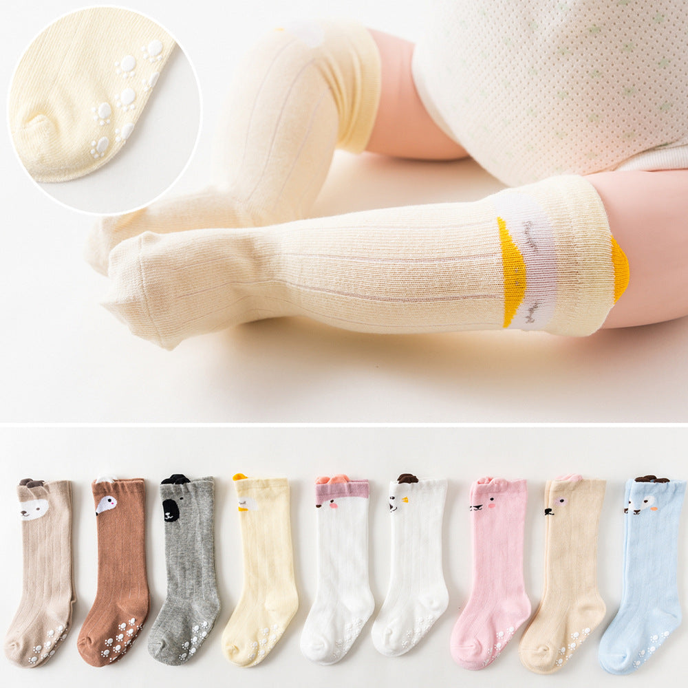 Chaussettes Bébé Blanches Montantes Premium - Design Antidérapant en Coton