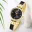 Montre en acier inoxydable élégante pour femmes avec bracelet en céramique