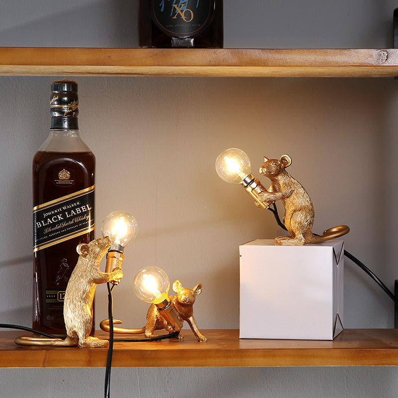 Lampe de bureau LED souris mignonne postmoderne pour décoration intérieure