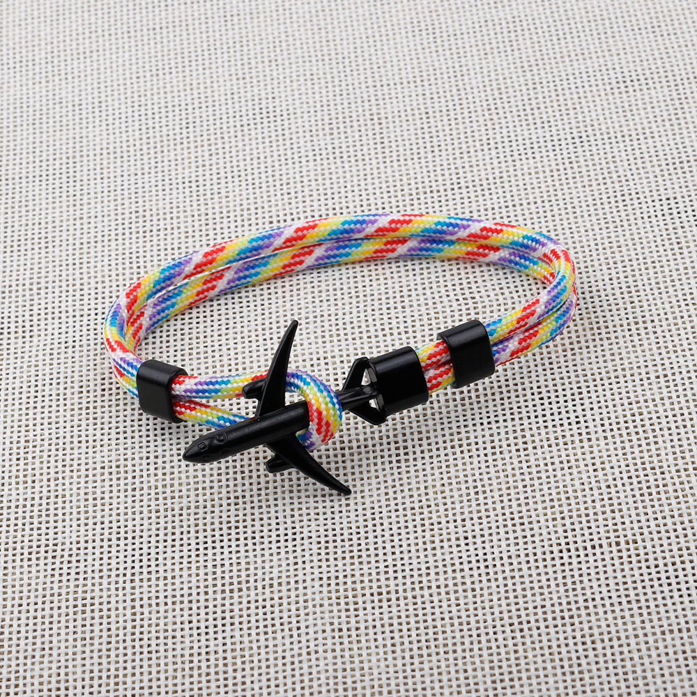 Pulsera de Ancla de Avión de Moda Moderna para Hombres y Mujeres