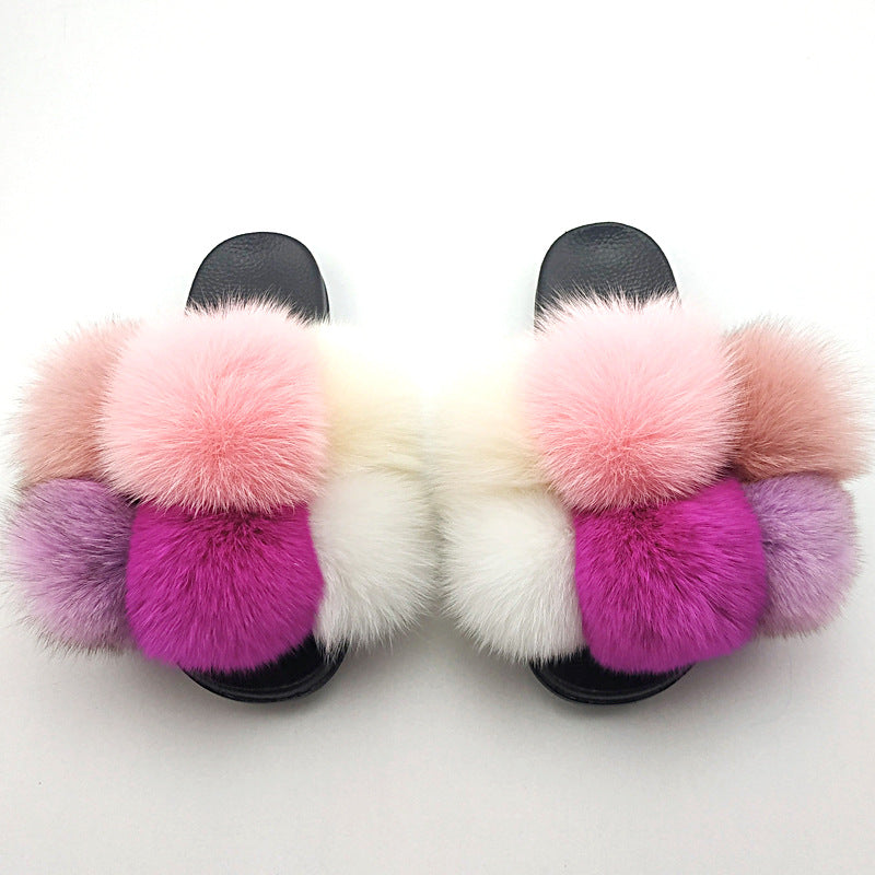 Zapatillas de Piel Sintética Premium para Mujeres - Pantuflas Abiertas y Esponjosas